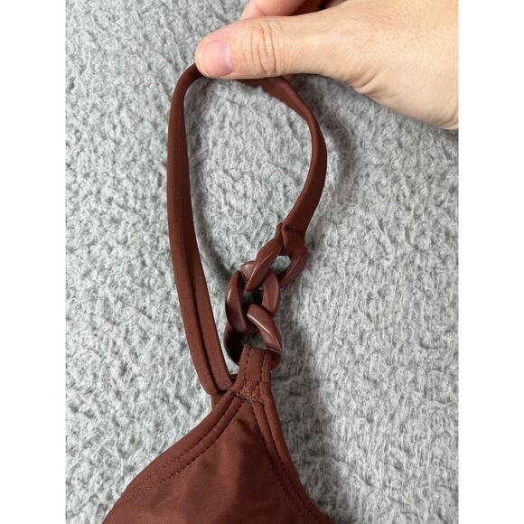 Kona Sol Swimsuit Womens Large Brown Padded Accent One Piece Medium Coverage NWT - Picture 4 of 10